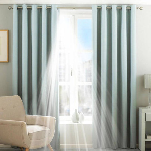 Twilight Thermal Blackout Eyelet Curtains Duck Egg