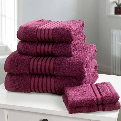 Windsor 100% Cotton 6 Piece Towel Bale Plum