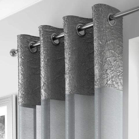 Madeira Eyelet Voile Curtain Panels Silver