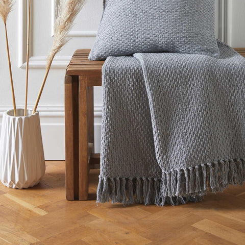 Hayden 100% Recycled Cotton Grey Throws