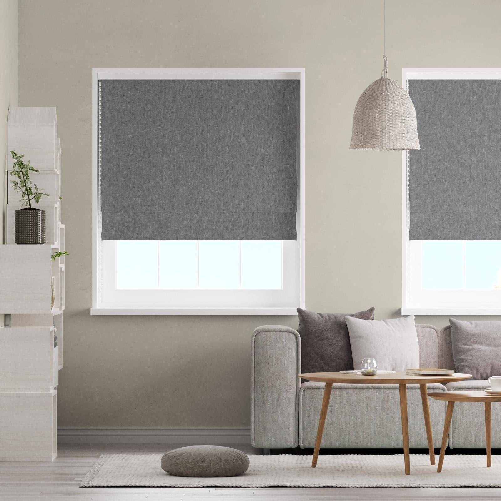 Asana Pewter Made To Measure Roman Blind -  - Ideal Textiles