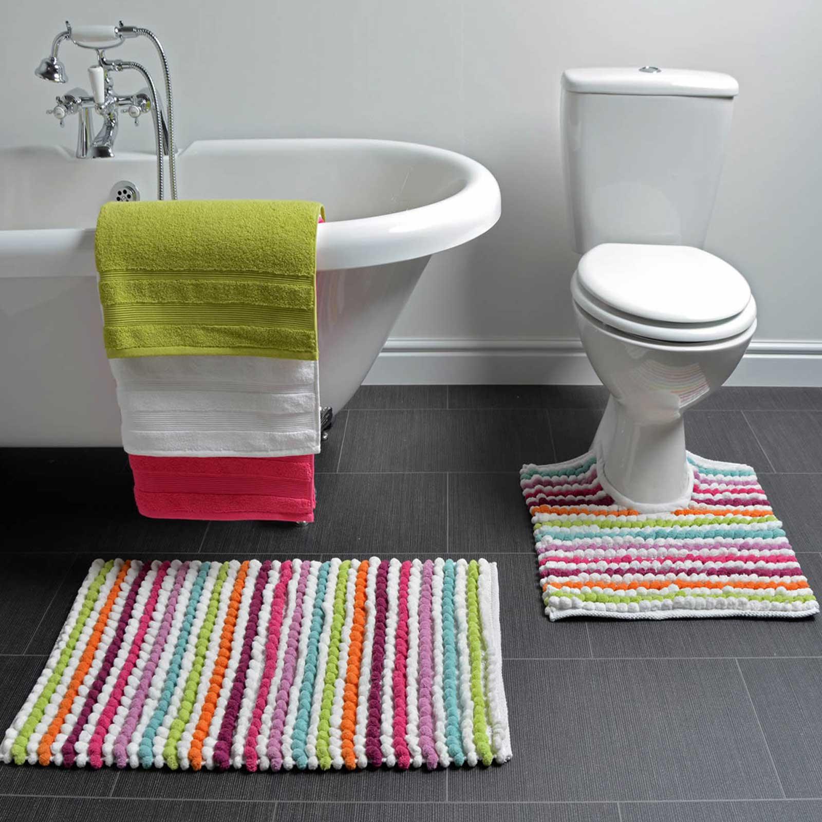 California Stripe Chunky Bobble Bath Mat Bright