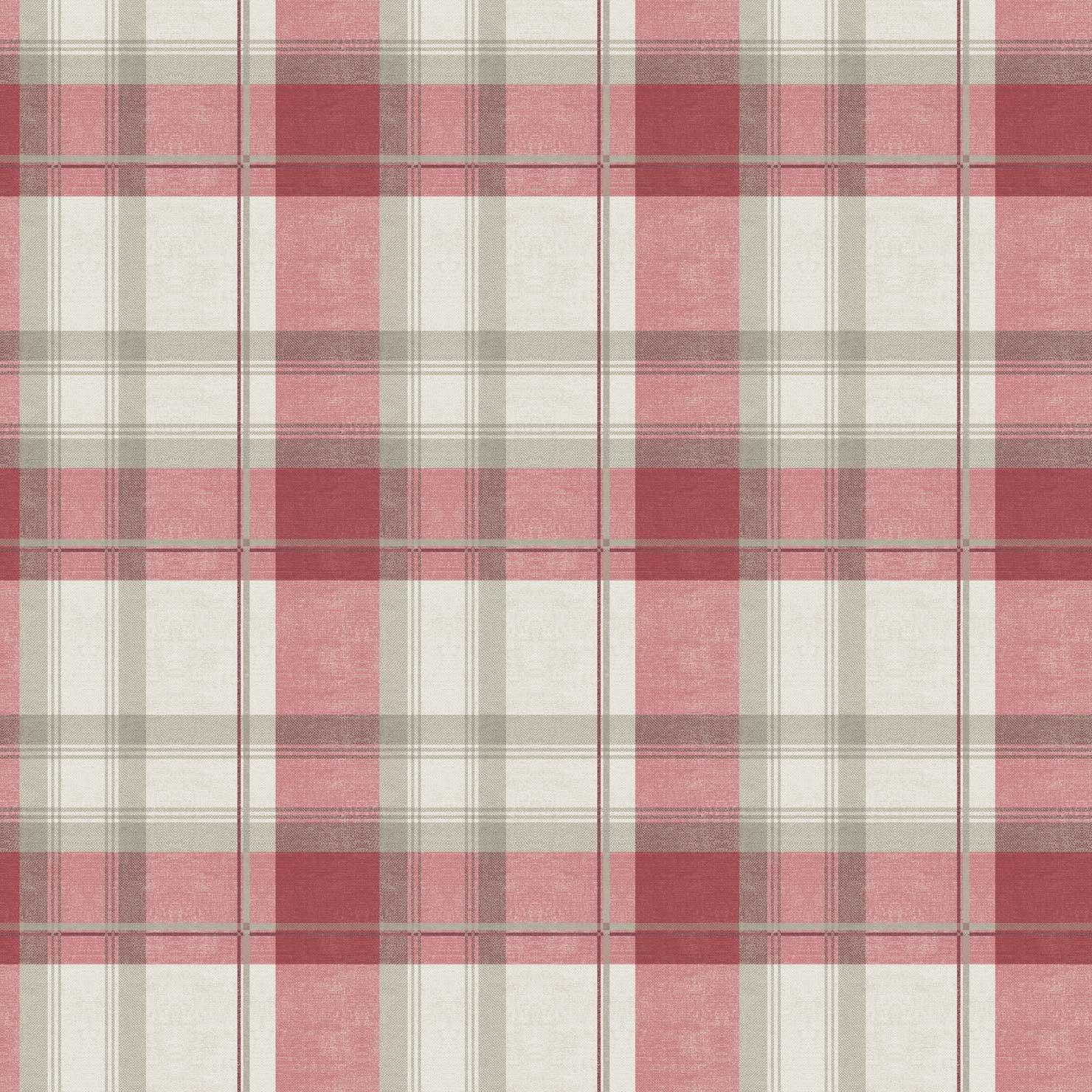 Balmoral Check Lined Eyelet Curtains Ruby – Ideal