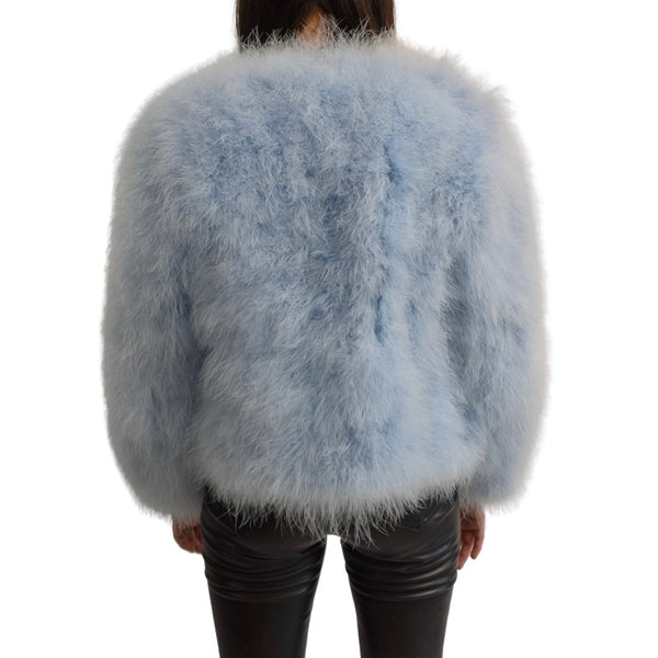 Blue Ostrich Jacket – Christos Furs