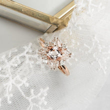 Load image into Gallery viewer, Cushion Cut Halo Moissanite Multi Shaped Antique Wedding Ring
