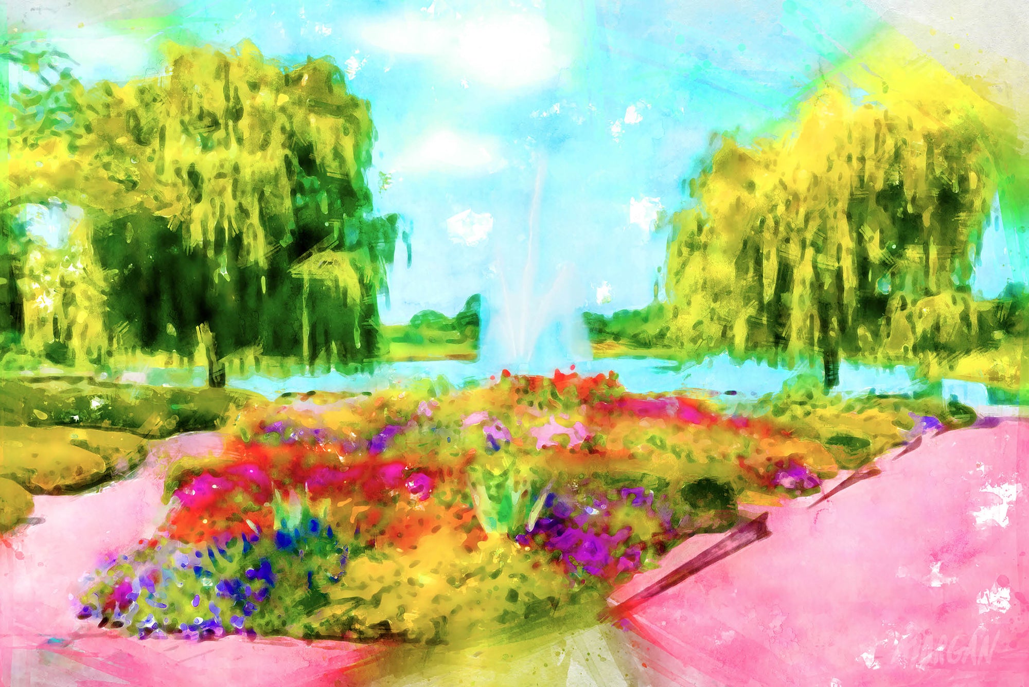 Botanical Gardens Chicago IL Watercolor Paintings