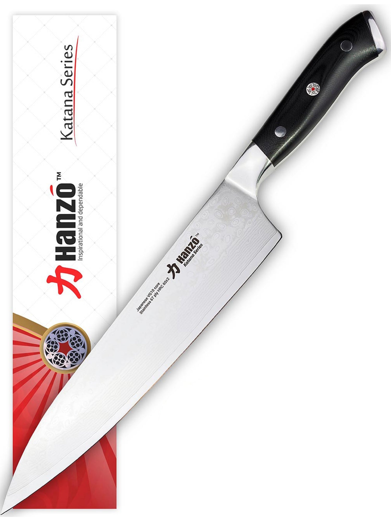 HANZO Serrated Bread Knife Professional 9 Inch Katana Series