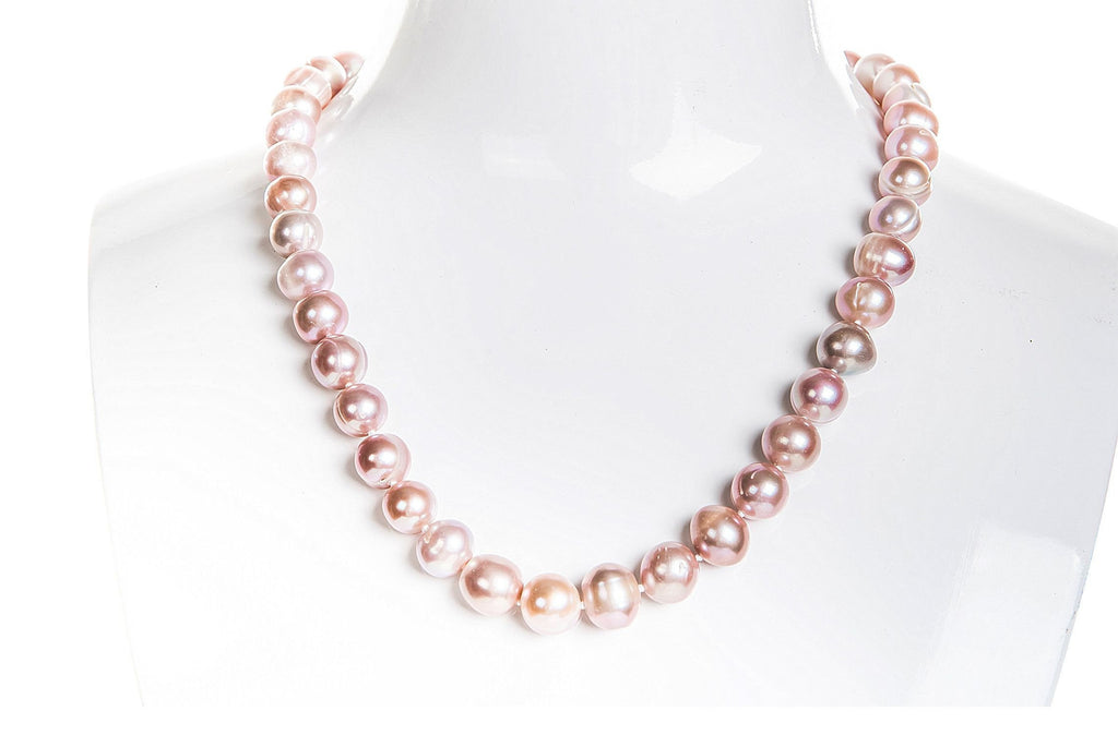 pink and grey pearl necklace