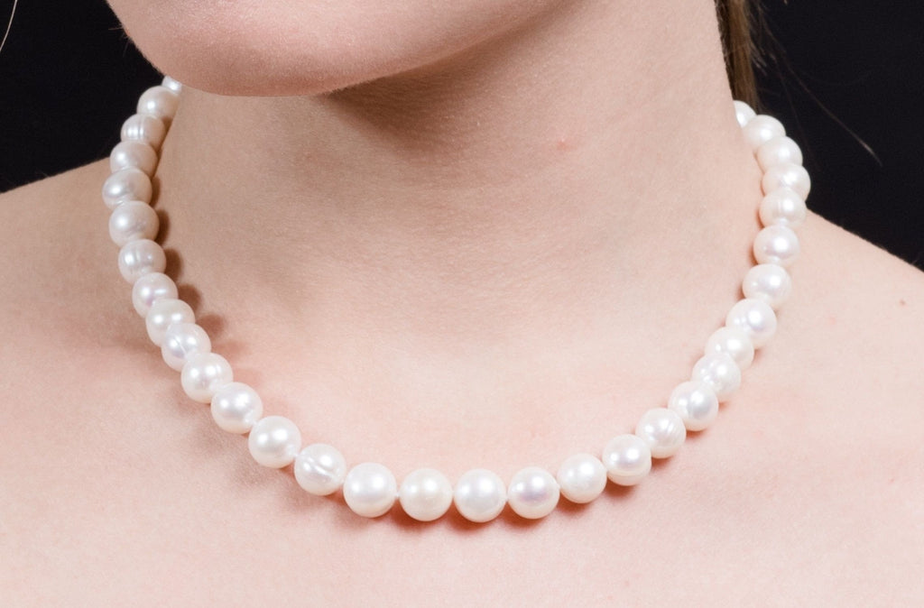 Single Strand White Freshwater Pearl Necklace 9-10mm – Pearl Rack