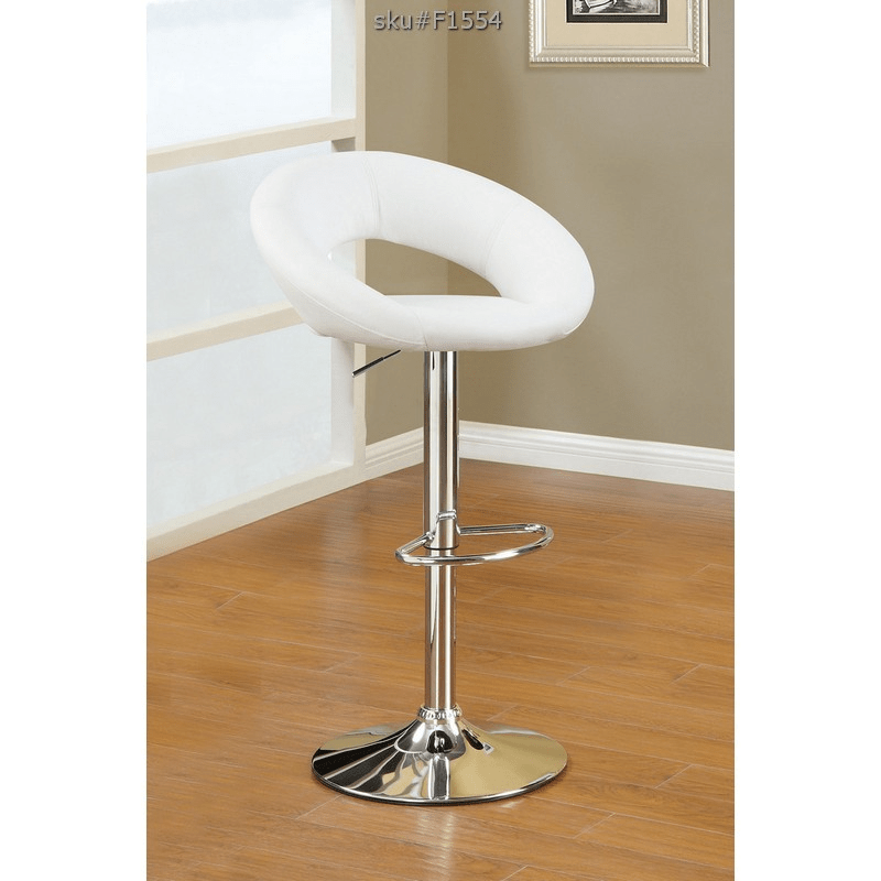 WHITE ADJUSTABLE BARSTOOL