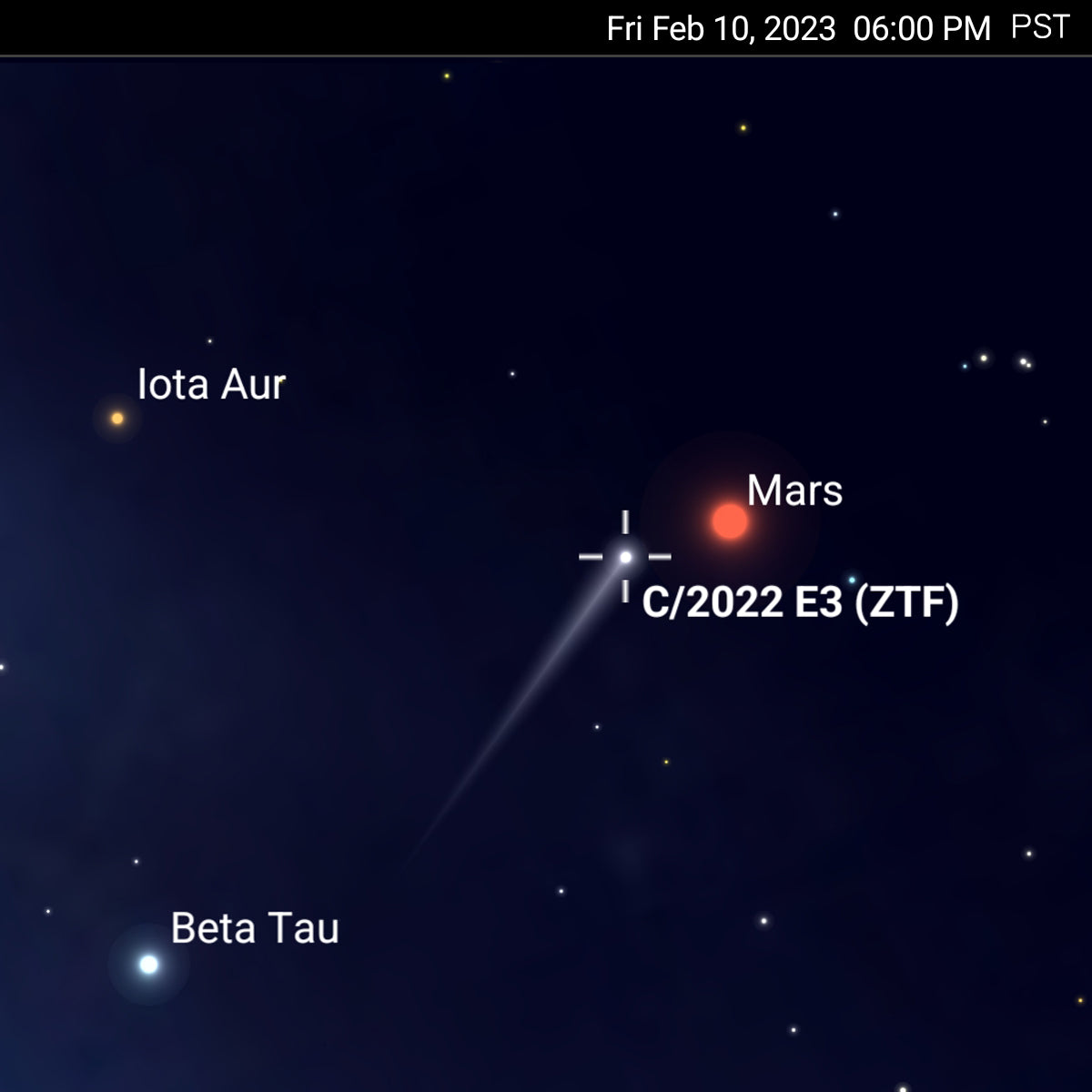 Comet-Watch-C2022-E3-ZTF- Enter Mars (Feb 10)