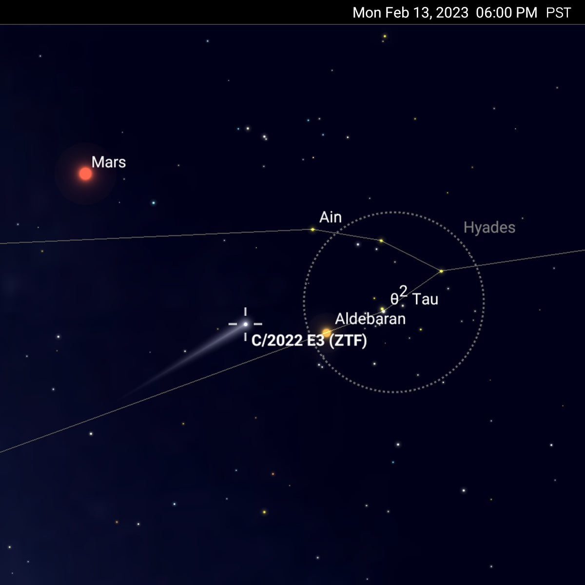 Comet-Watch-C2022-E3-ZTF- Enter Mars (Feb 13)