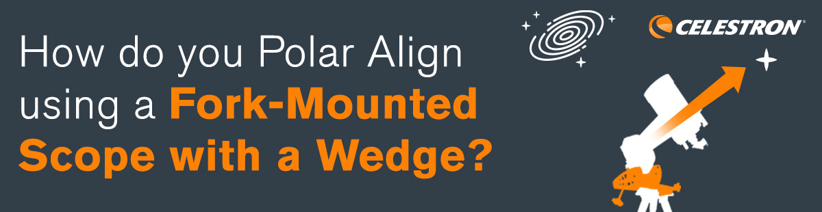 How do you polar align using a fork-mounted scope with a wedge
