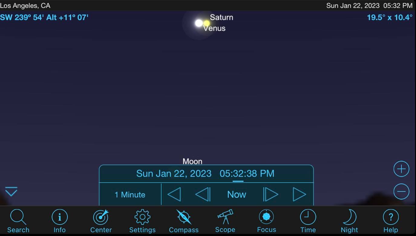 Saturn and Venus Conjunction - January 22nd