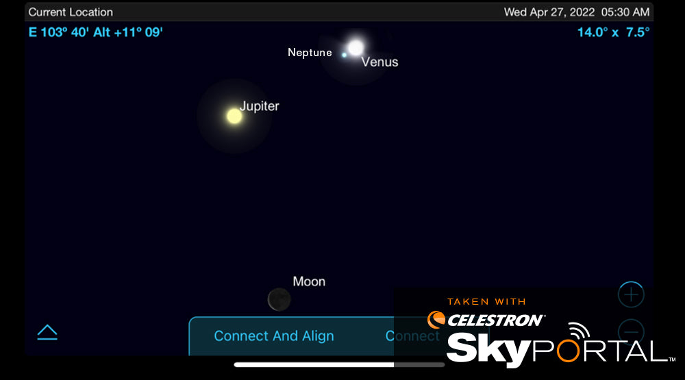 April 27th Jupiter, Venus, and Moon Conjunction