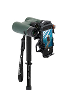 Binocular on a monopod with a smartphone adapter 