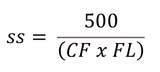 Shutter Speed equation ss=500/(CF x FL)