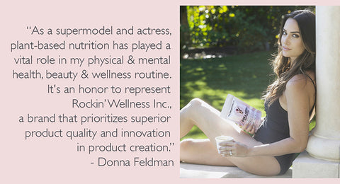 Donna Feldman Model actress Rockin Wellness vegan collagen powder
