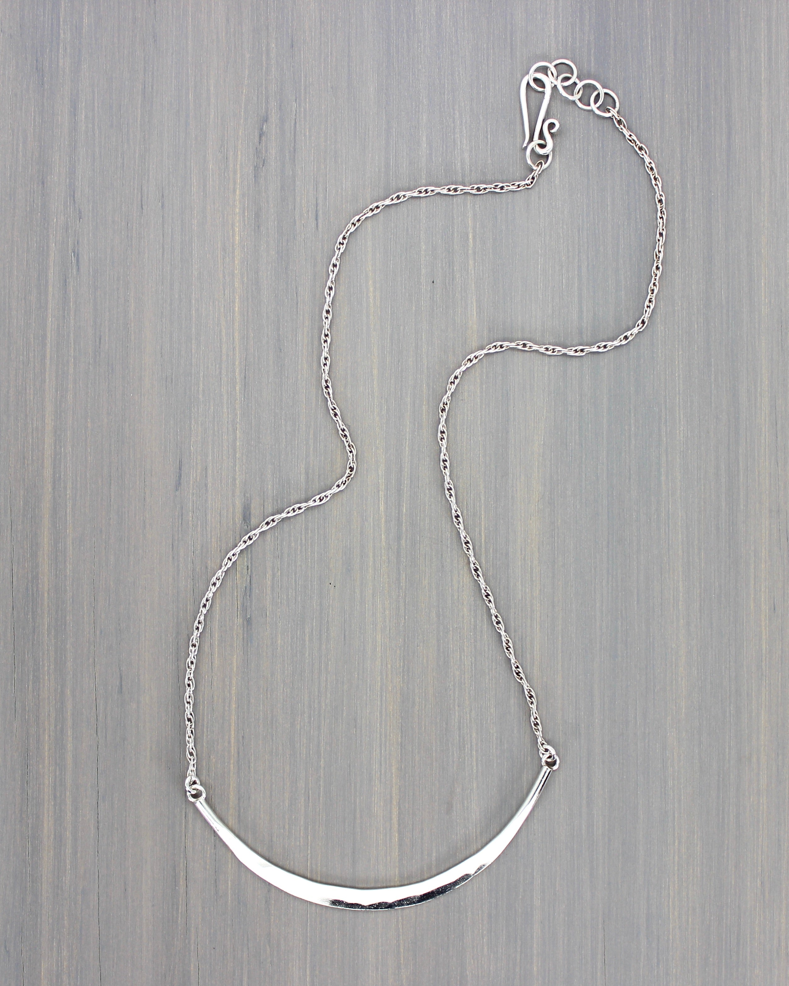 Hammered Crescent Necklace