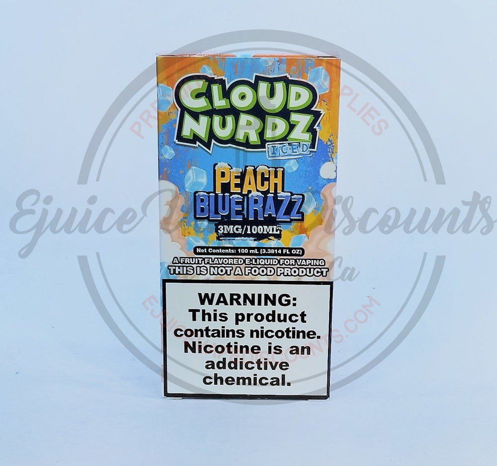 Cloud Nurdz Peach Blue Razz ICED 100ml - Ejuice Vape Discounts
