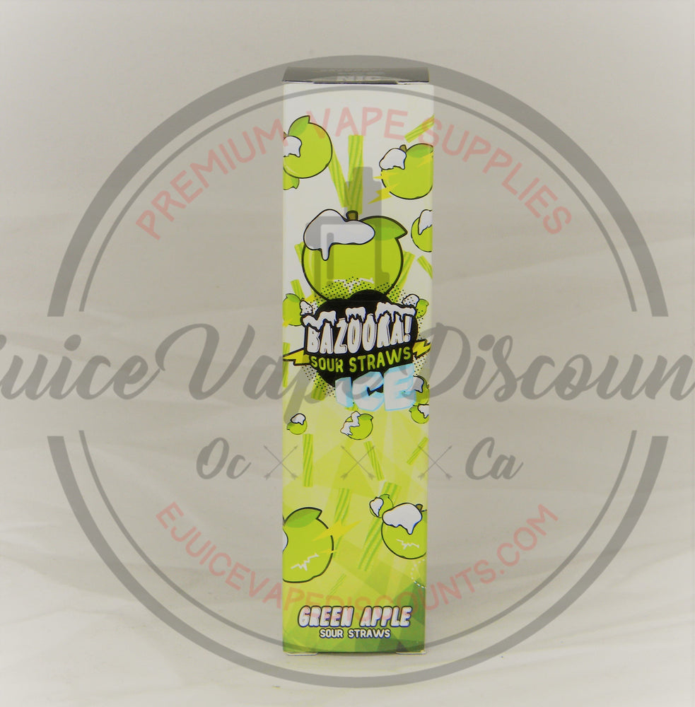 Bazooka Sour Straws Ice Green Apple 100ml - Ejuice Vape Discounts