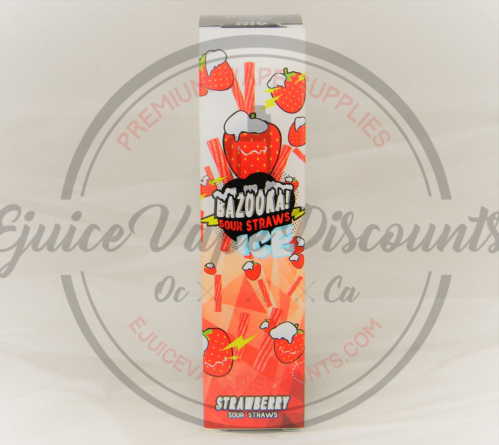 Bazooka Sour Straws Ice Strawberry 60ml - Ejuice Vape Discounts