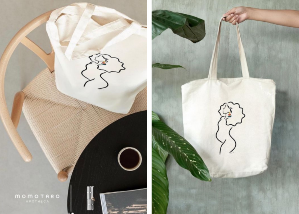 Figure Line Drawing Tote