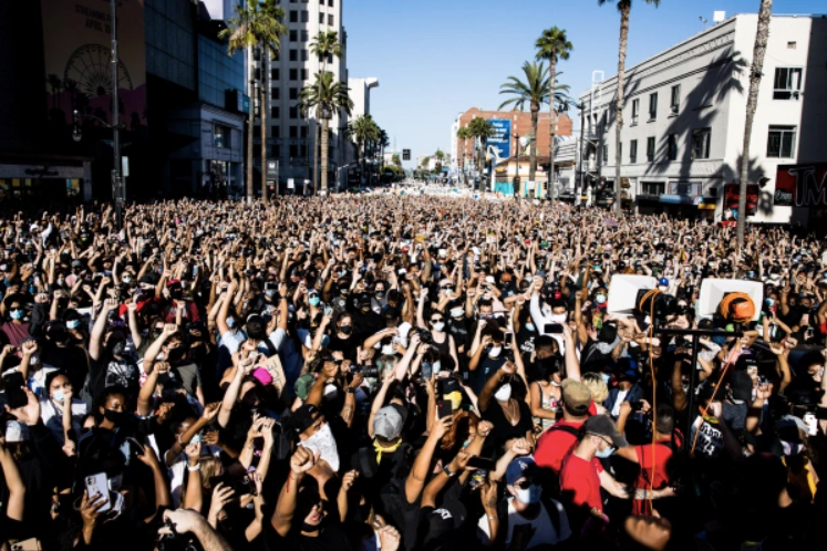 Large Crowd of People in the Street