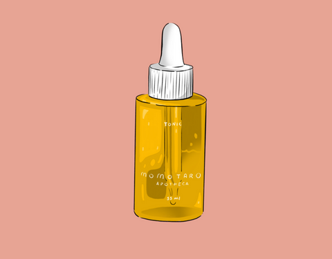 Momotaro Apotheca Tonic Oil Illustration