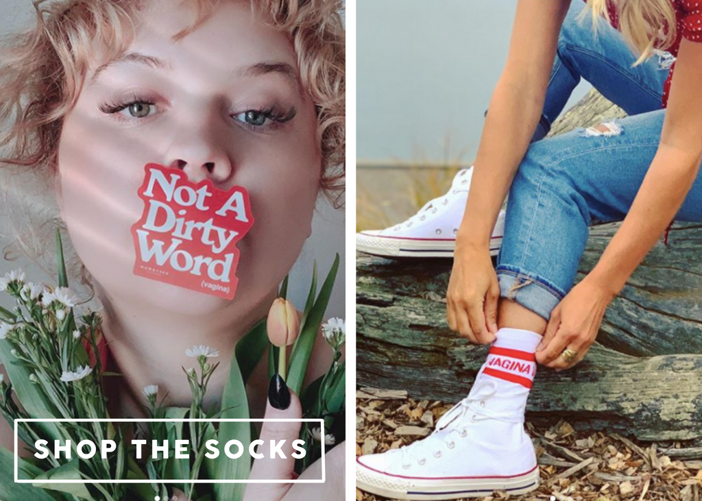 Vagina Socks and Not A Dirty Word mug to Support #NotADirtyWord