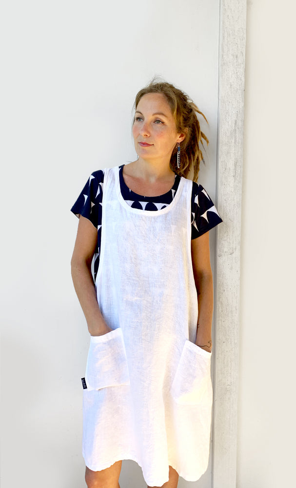 linen pinafore dress australia