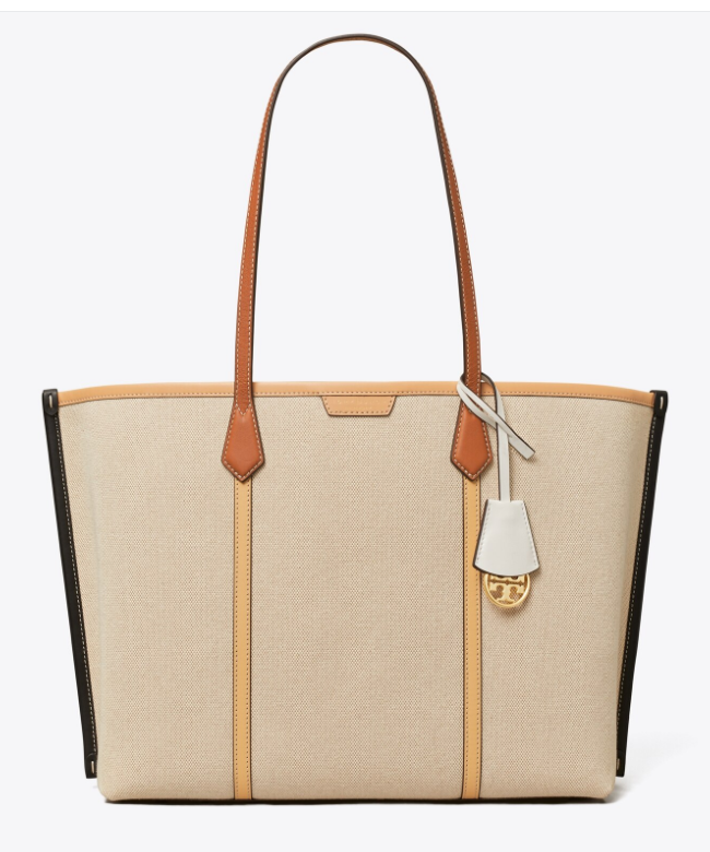 Tory Burch Perry Canvas Triple-Compartment Tote - Natural/Multi – She She  Boutique