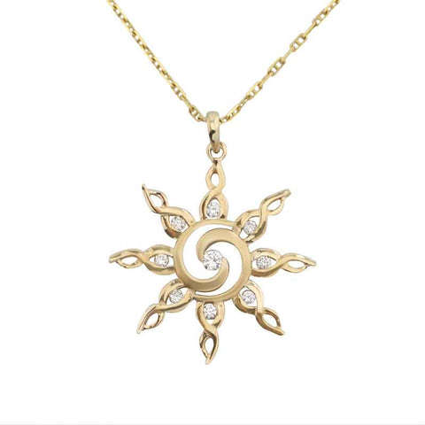 Sun Pendant Diamond Spiral Sun