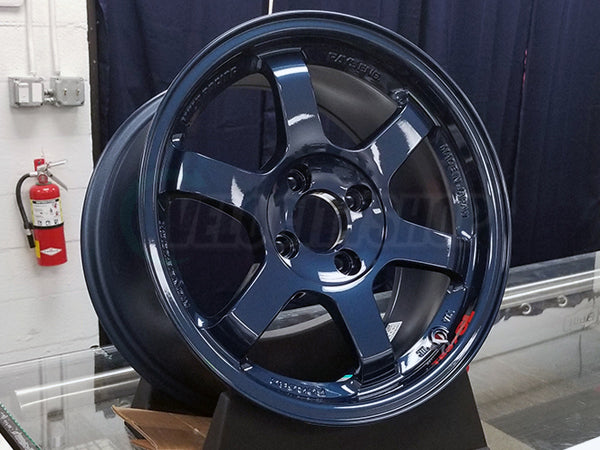Volk Racing Te37sl Mag Blue Wheels 15x8 35 4x100 Set Of 4 Wheels Velocity Shop