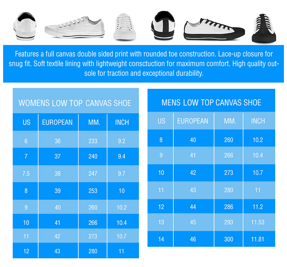 Canvas Shoes Size Guide - The Kdom
