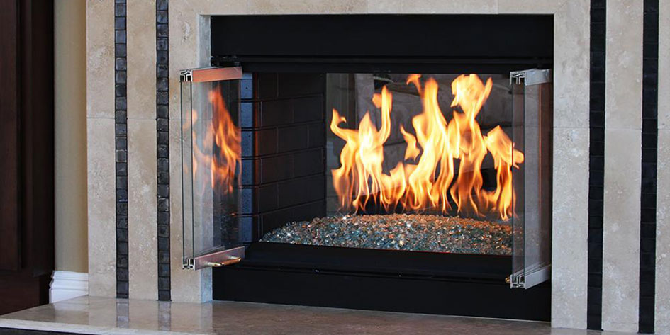 Two sided fireplace