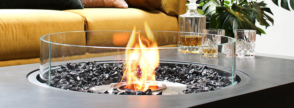 Ecosmart fire pit with bioethanol fuel burning