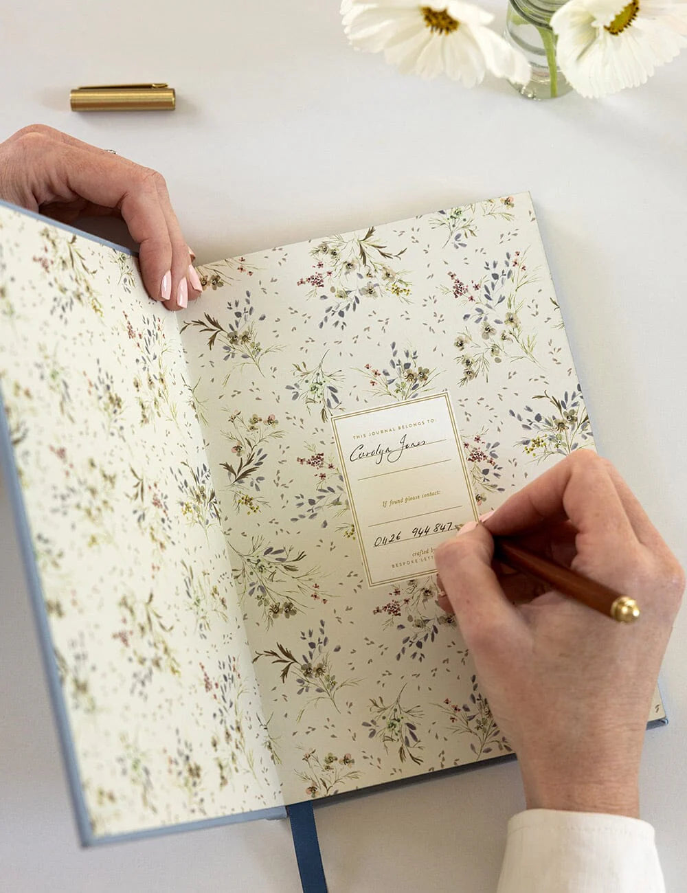 Linen Bound Bullet Journal - Dusty Cornflower (Dot Grid)