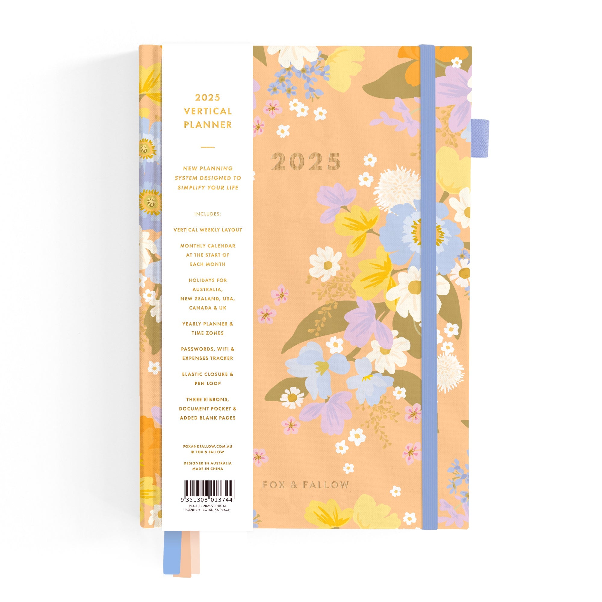 2025 A5 Vertical Planner - Botanika Peach
