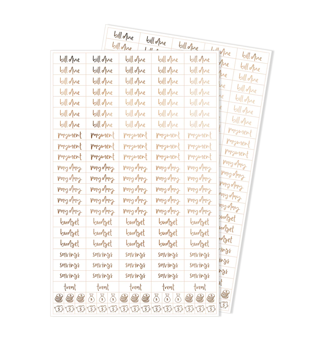  Word Stickers - Budgeting Basics