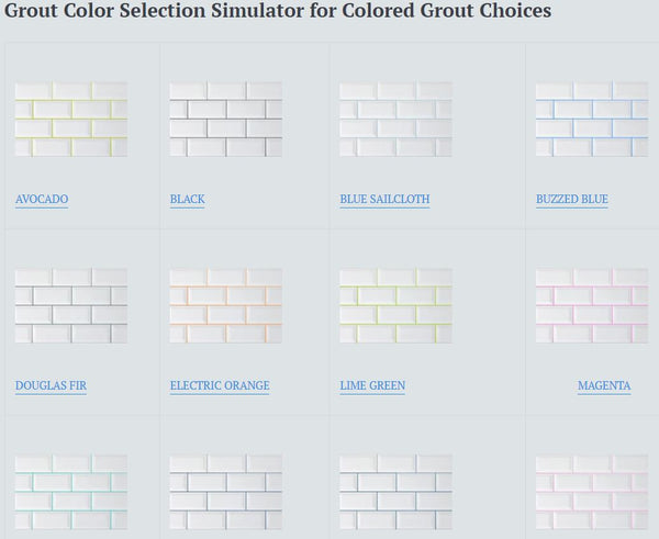Grout Colors Color Selector