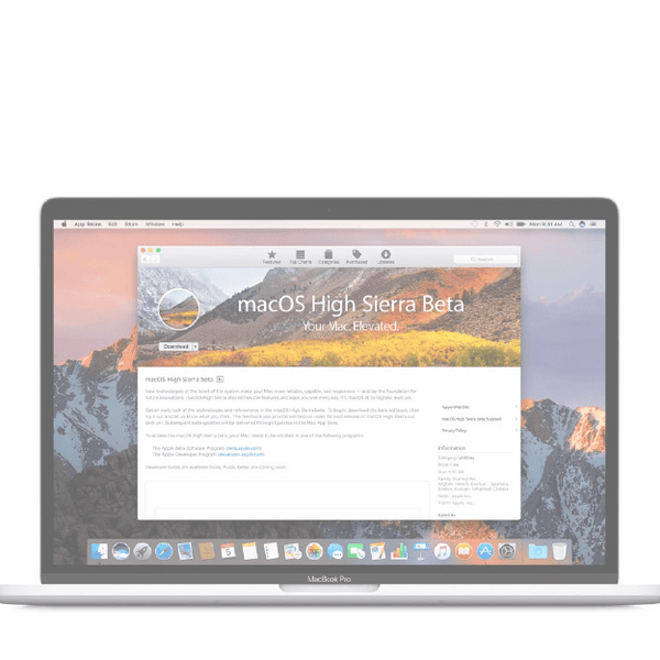 how to download mac os high sierra public beta