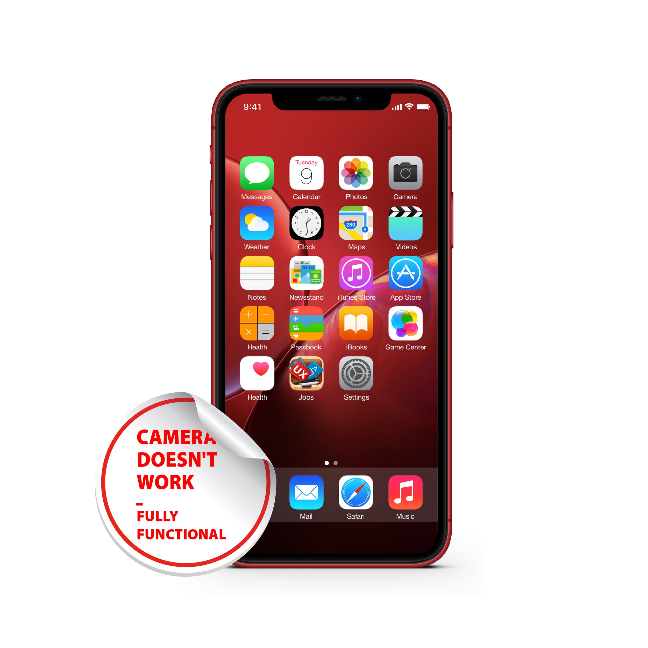 Apple iPhone XR 64 GB / 128GB / 256 GB - (Fully function except for  defective camera) Unlocked / 64 GB / Red