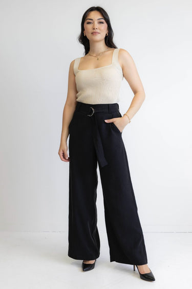 Legs For Miles Wide Leg Dress Pants in Black