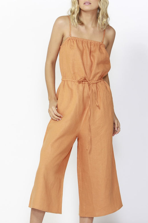 rust linen jumpsuit