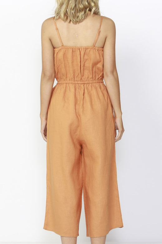 rust linen jumpsuit