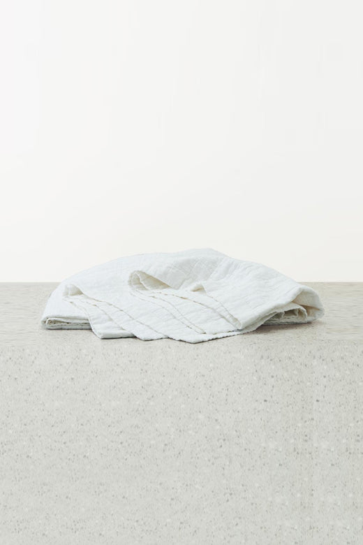 Belgian Washed Linen White Quilted Coverlet Flo Frankie