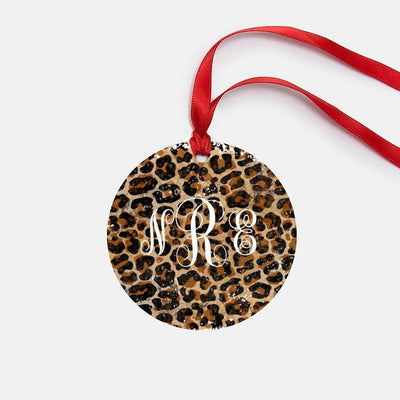 Cheetah Print Ornament, Leopard Print Ornament, Custom Christmas
