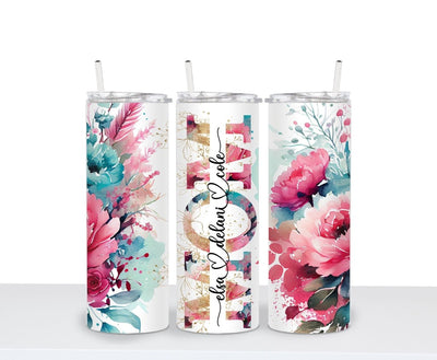 Personalized Floral Tumbler