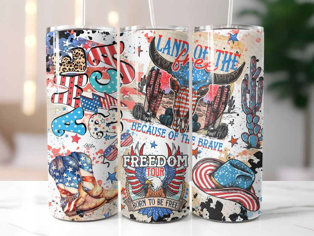 Men's 4th of July tumbler, We the people, Home of the brave, USA, Skul –  Sweet Tee and Sips